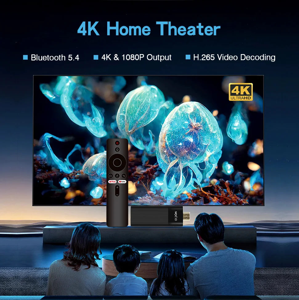 MX10 F3 Pro 4K Android TV Stick with Google Assistant