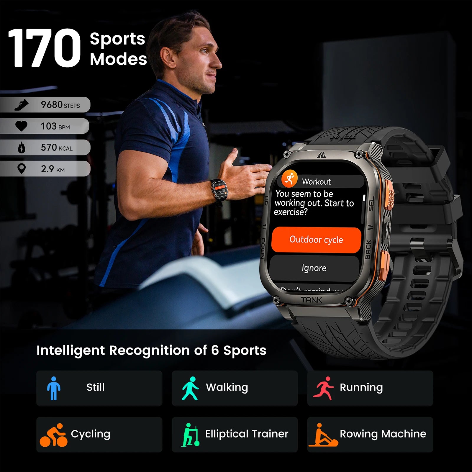 KOSPET Tank M3 Ultra 1.96" AMOLED GPS Smart Watch