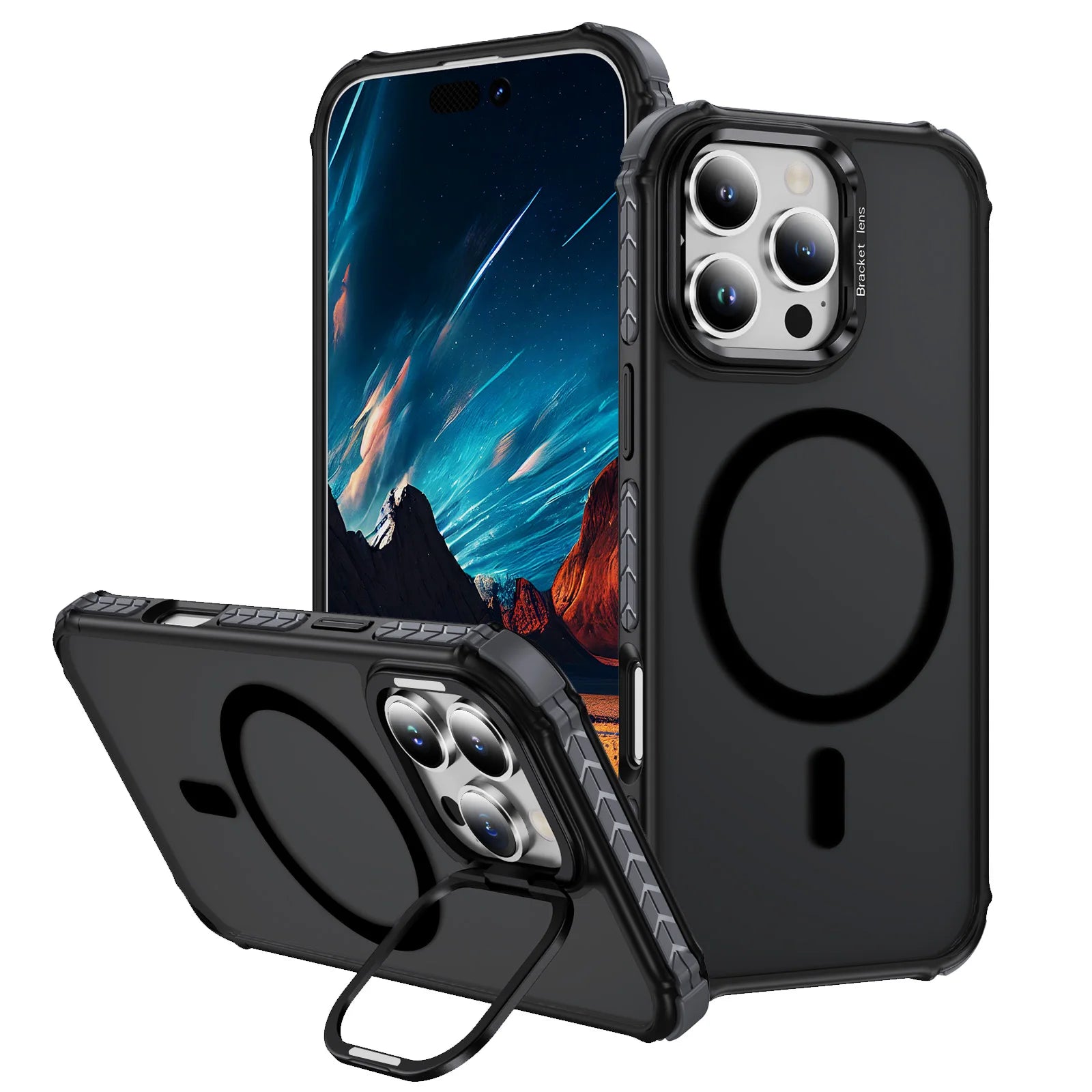 MagSafe Shockproof Armor Case for iPhone with Stand