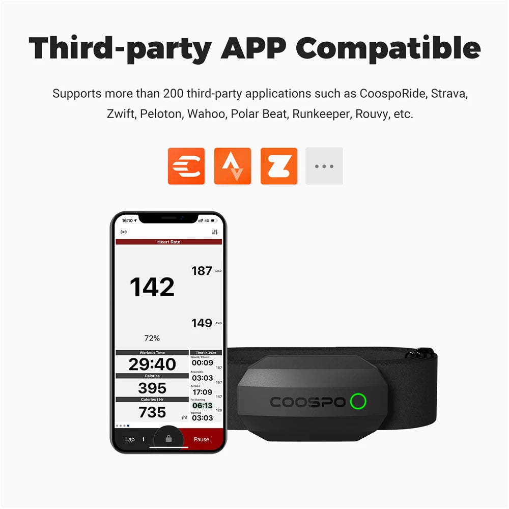 COOSPO H808S Heart Rate Monitor Armband and Chest Strap