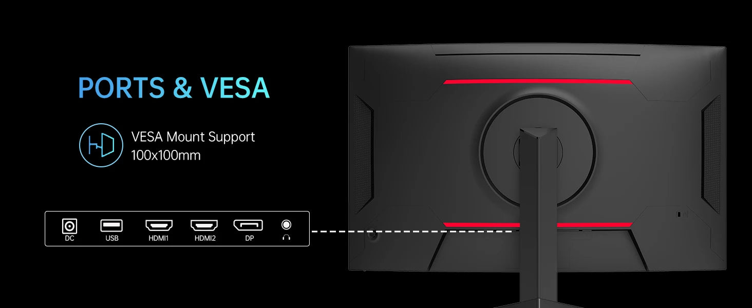 KTC 32" 240Hz FHD Curved Gaming Monitor - Black