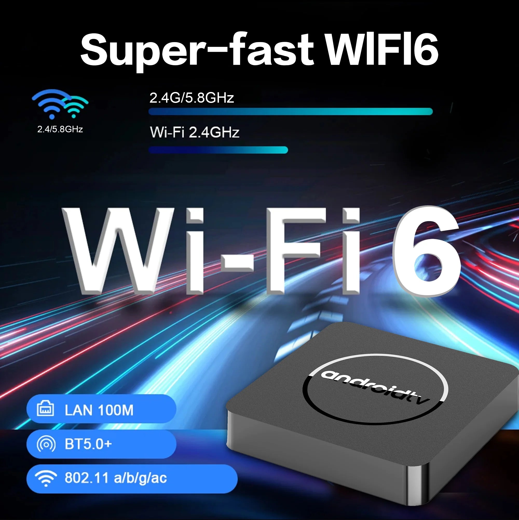 MORTAL Q1 4K Android TV Box with Google Assistant