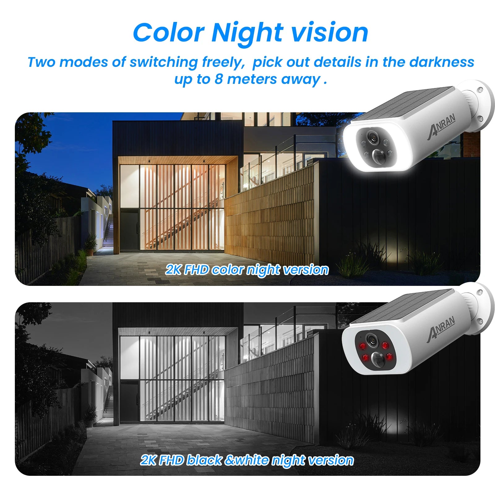 ANRAN 3MP Solar Powered Smart Home Security Camera Kit