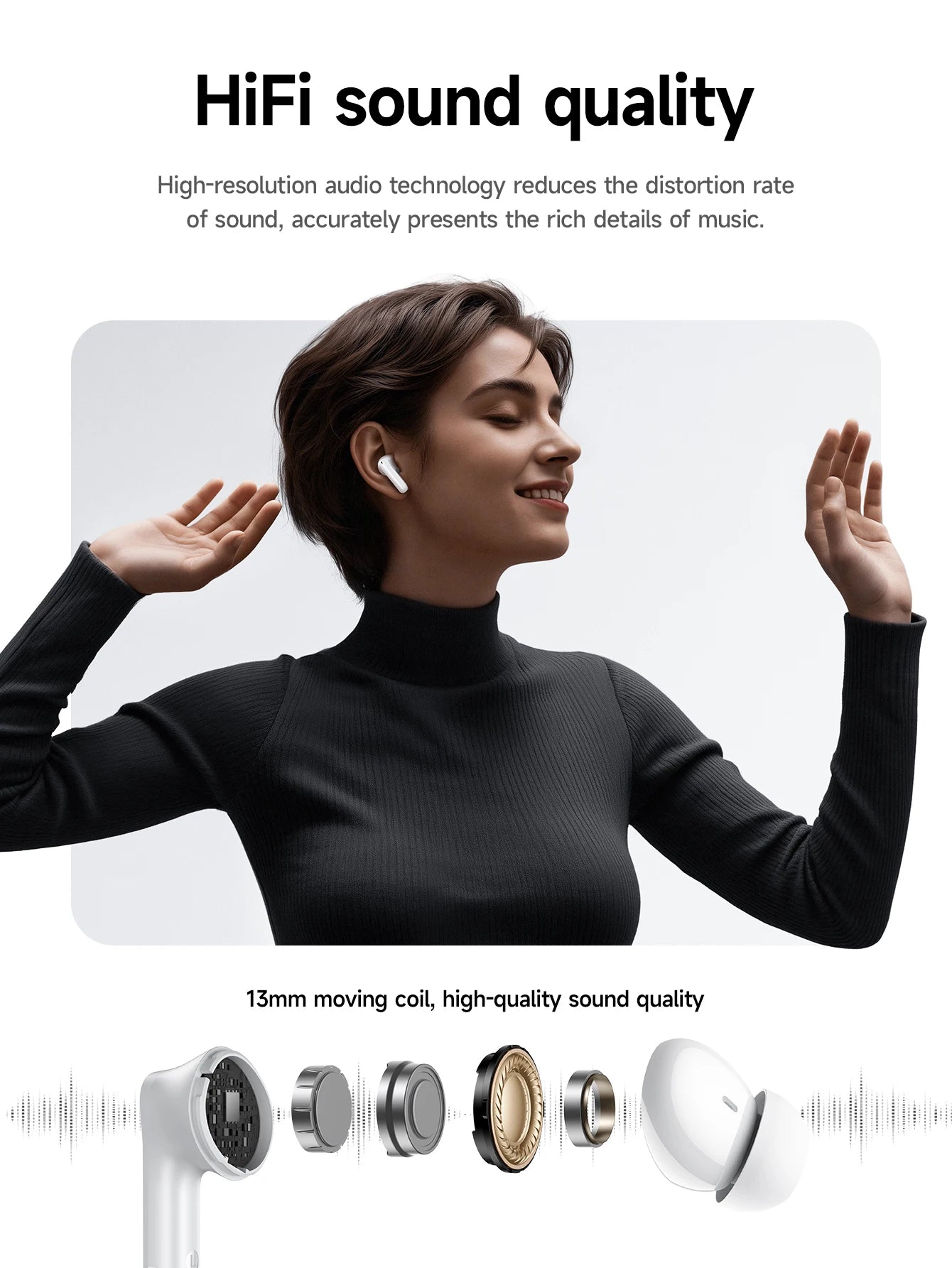 HOCO EQ34 Plus Noise Cancelling Bluetooth Wireless Earbuds