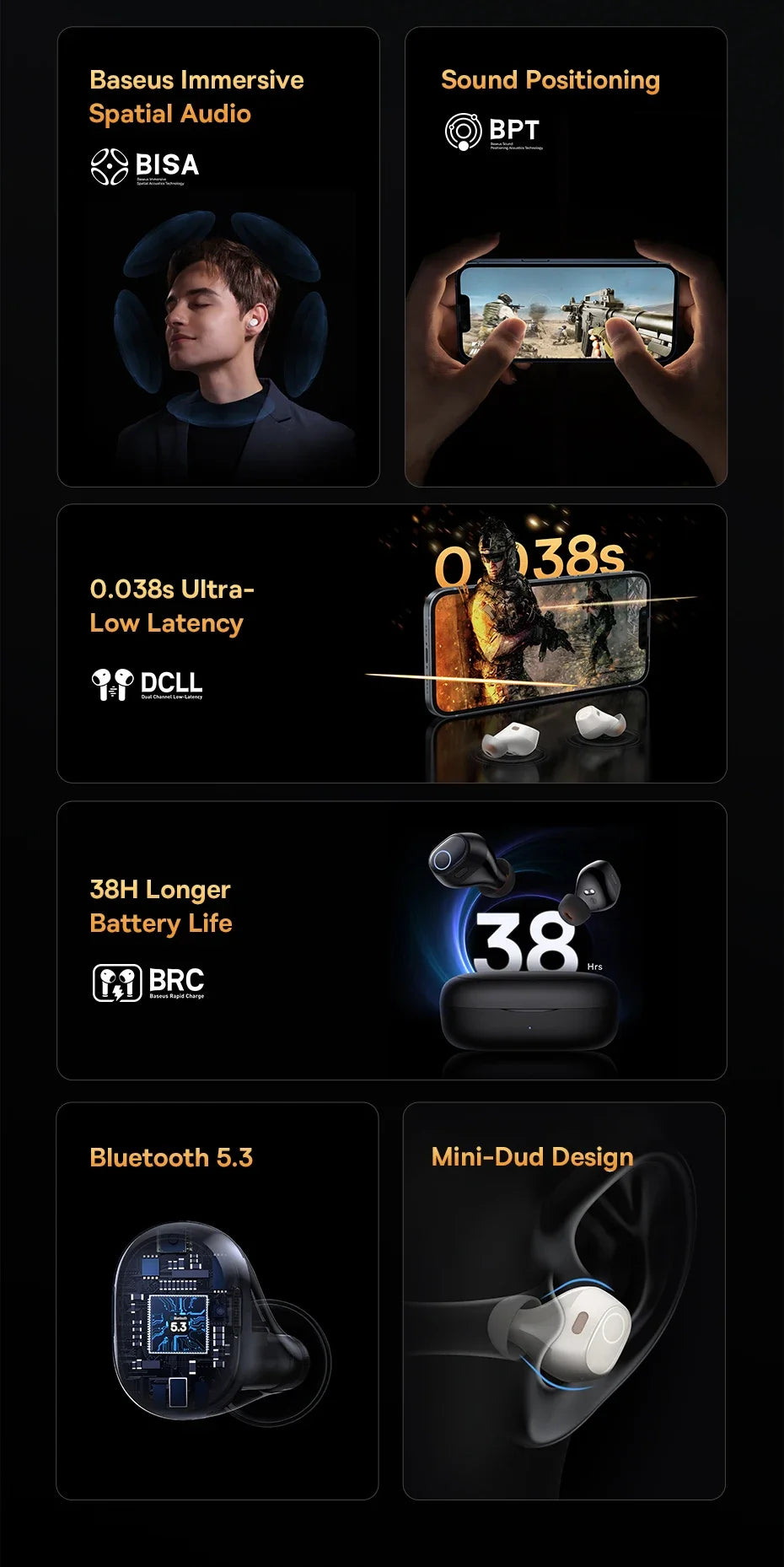 BASEUS WM03 Bluetooth Wireless Earphones