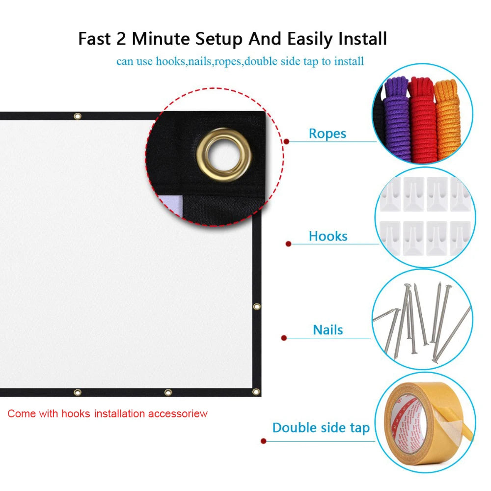 SALANGE PSB001 16:9 Matte White Portable Projector Screen