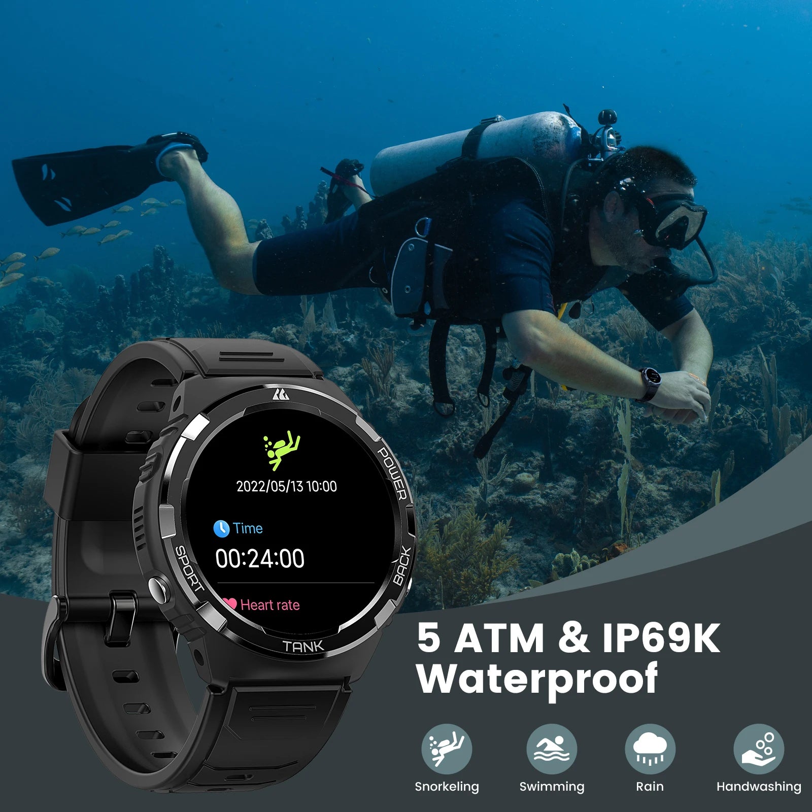 KOSPET Tank S1 1.30" AMOLED Smart Watch