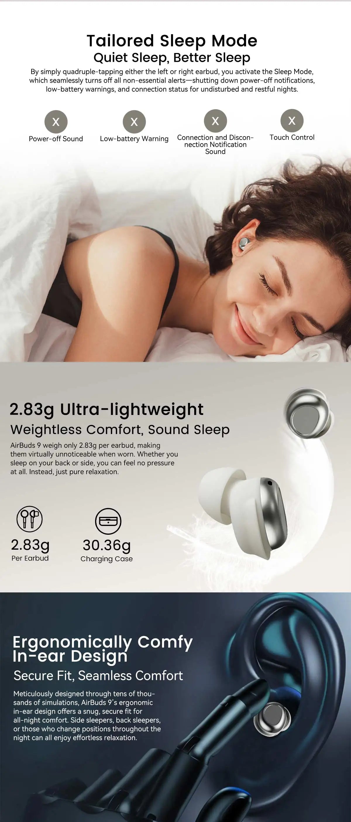 BLACKVIEW AirBuds 9 TWS Bluetooth Wireless Earphones