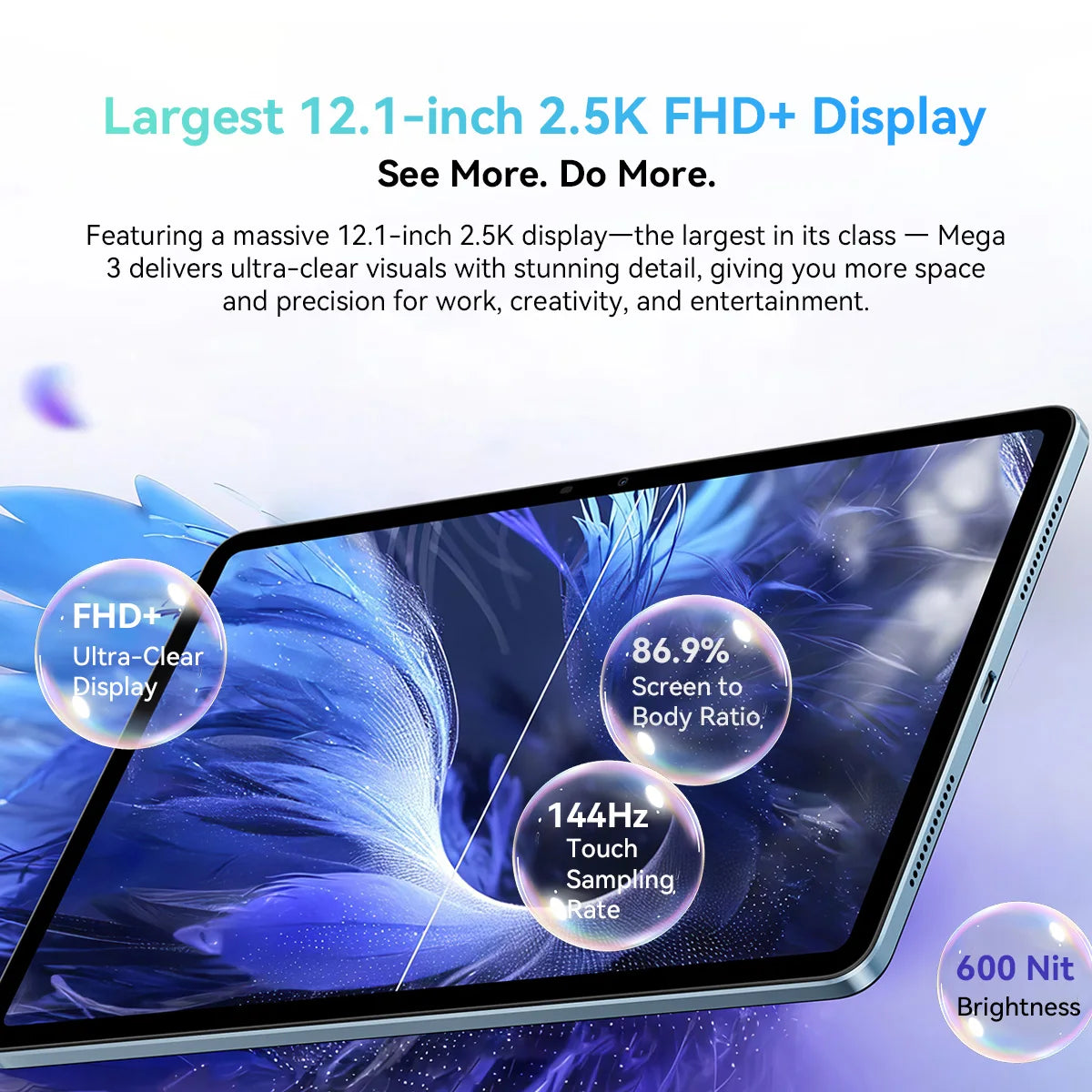 BLACKVIEW Mega 3 12.1" FHD 4G Android Tablet - 256GB