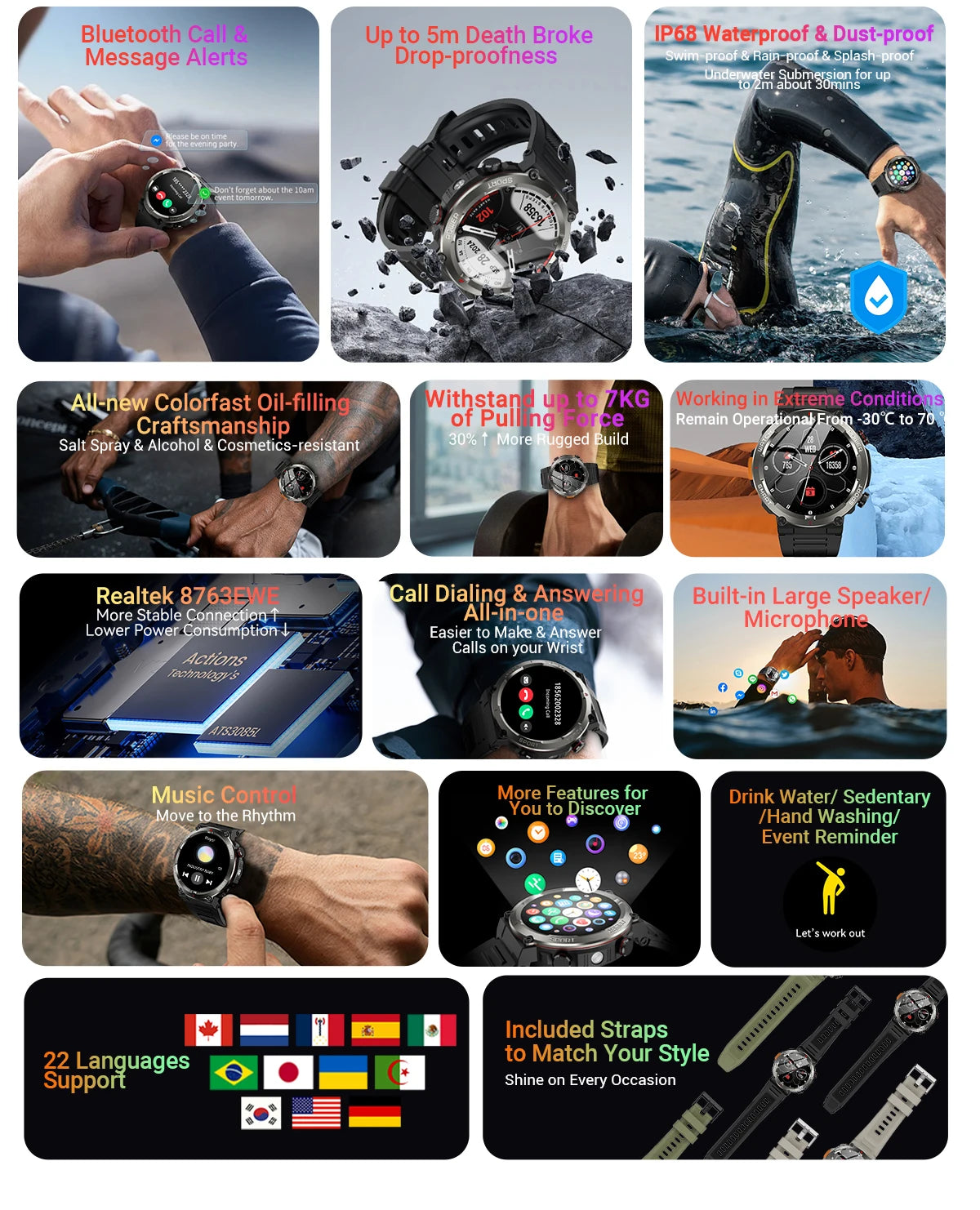 BLACKVIEW W50 Pro 1.45" Tactical Smart Watch