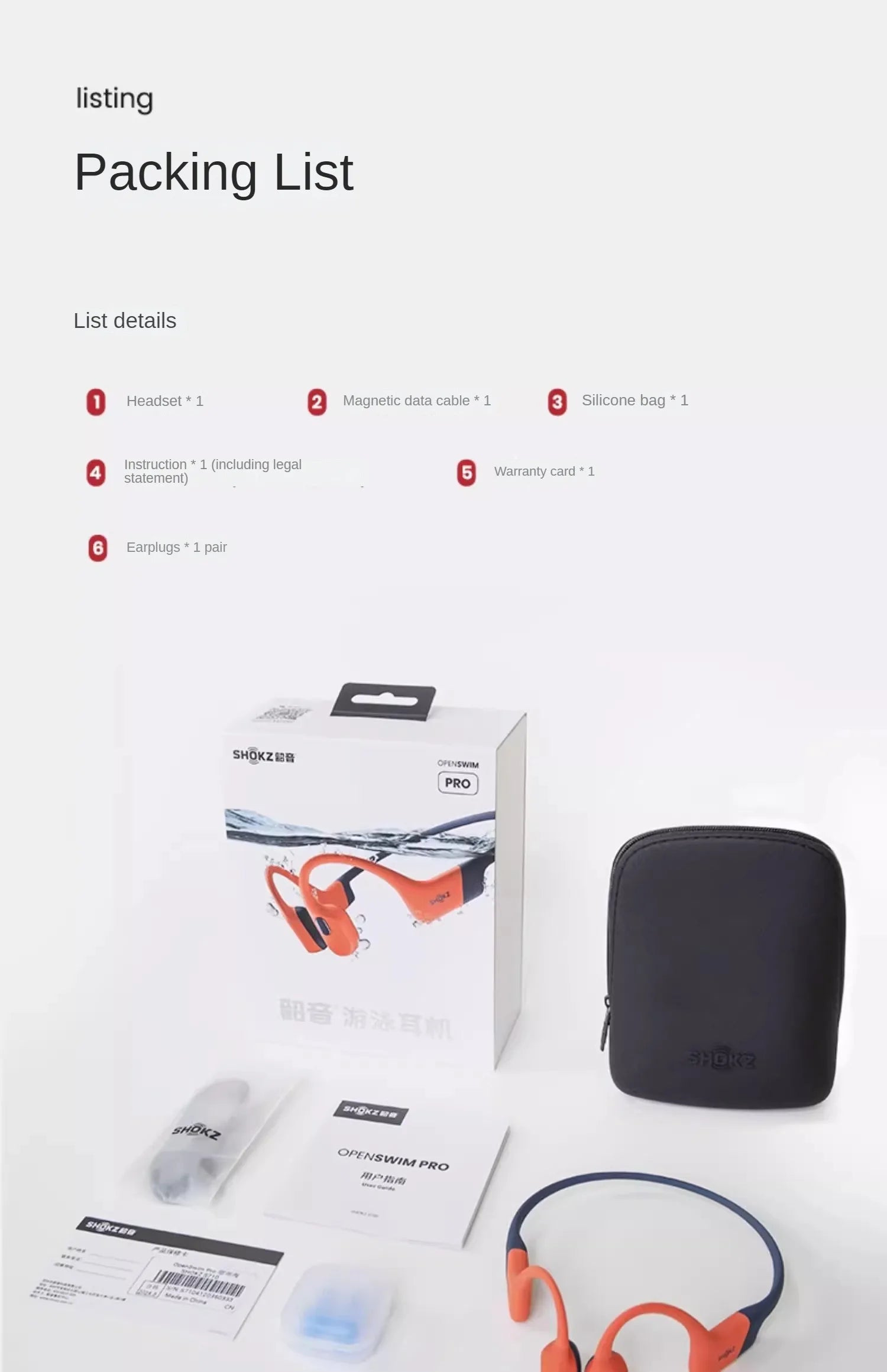 SHOKZ OpenSwim Pro Bone Conduction Open-Ear Headphones