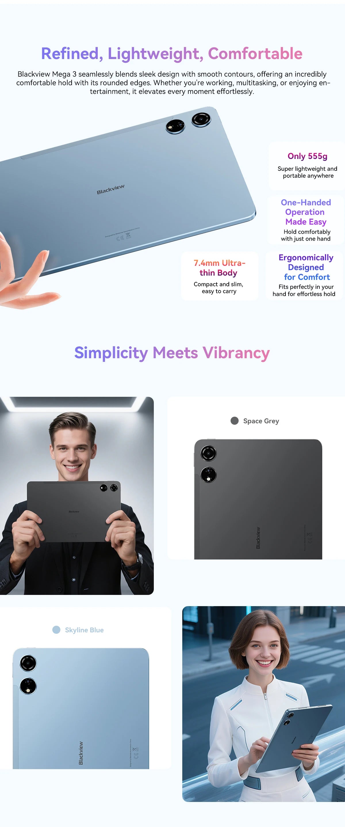 BLACKVIEW Mega 3 12.1" FHD 4G Android Tablet - 256GB