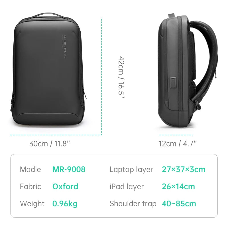 MARK RYDEN MR9008 Business Travel Backpack with USB Charging Port