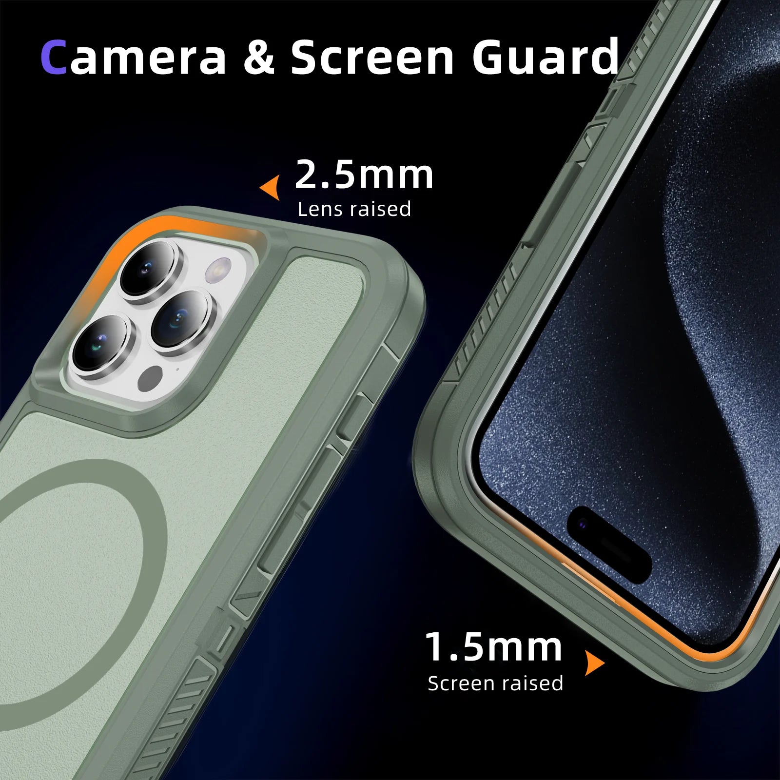 MagSafe Shockproof Double Layer Matte Case for iPhone