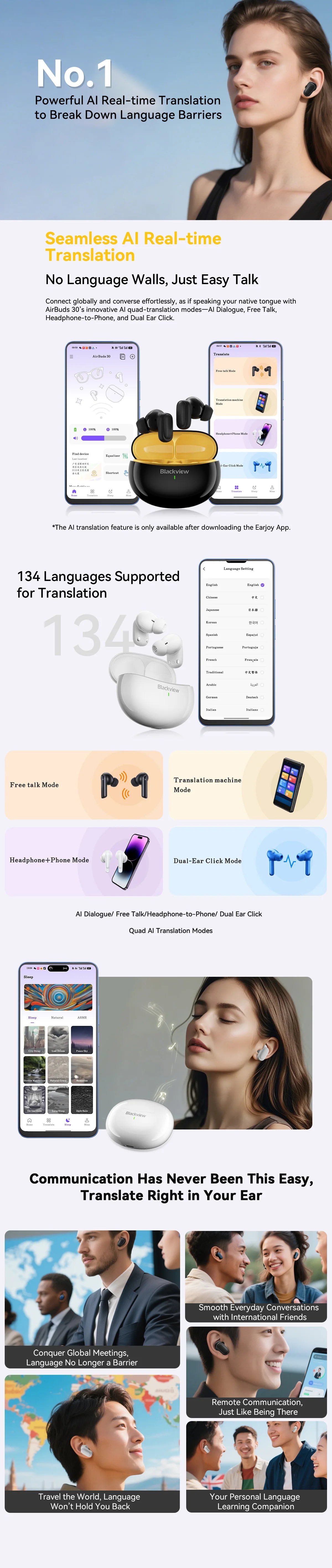 BLACKVIEW AirBuds 30 TWS Bluetooth Wireless Headphones