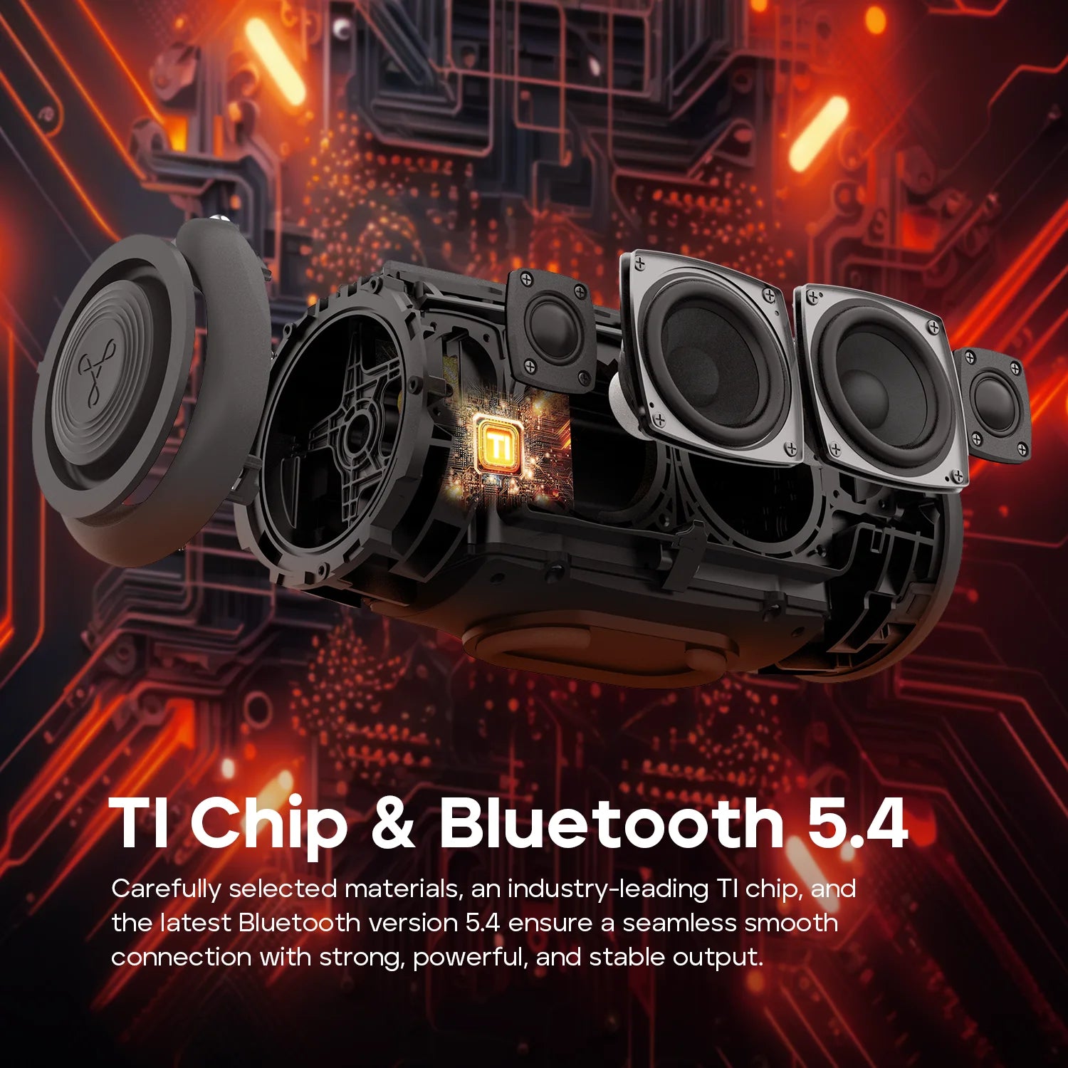 TRIBIT StormBox Lava Portable Bluetooth Speaker and Power Bank