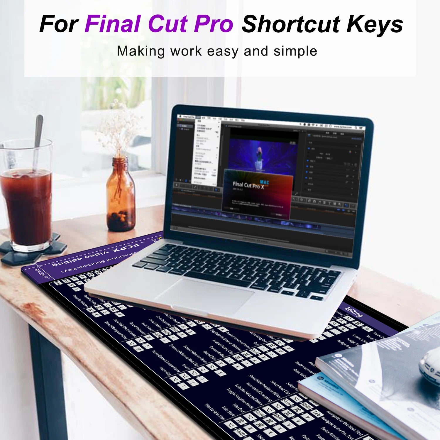 EXCO Non-Slip Adobe Shortcuts Desk Mat & Gaming Pad