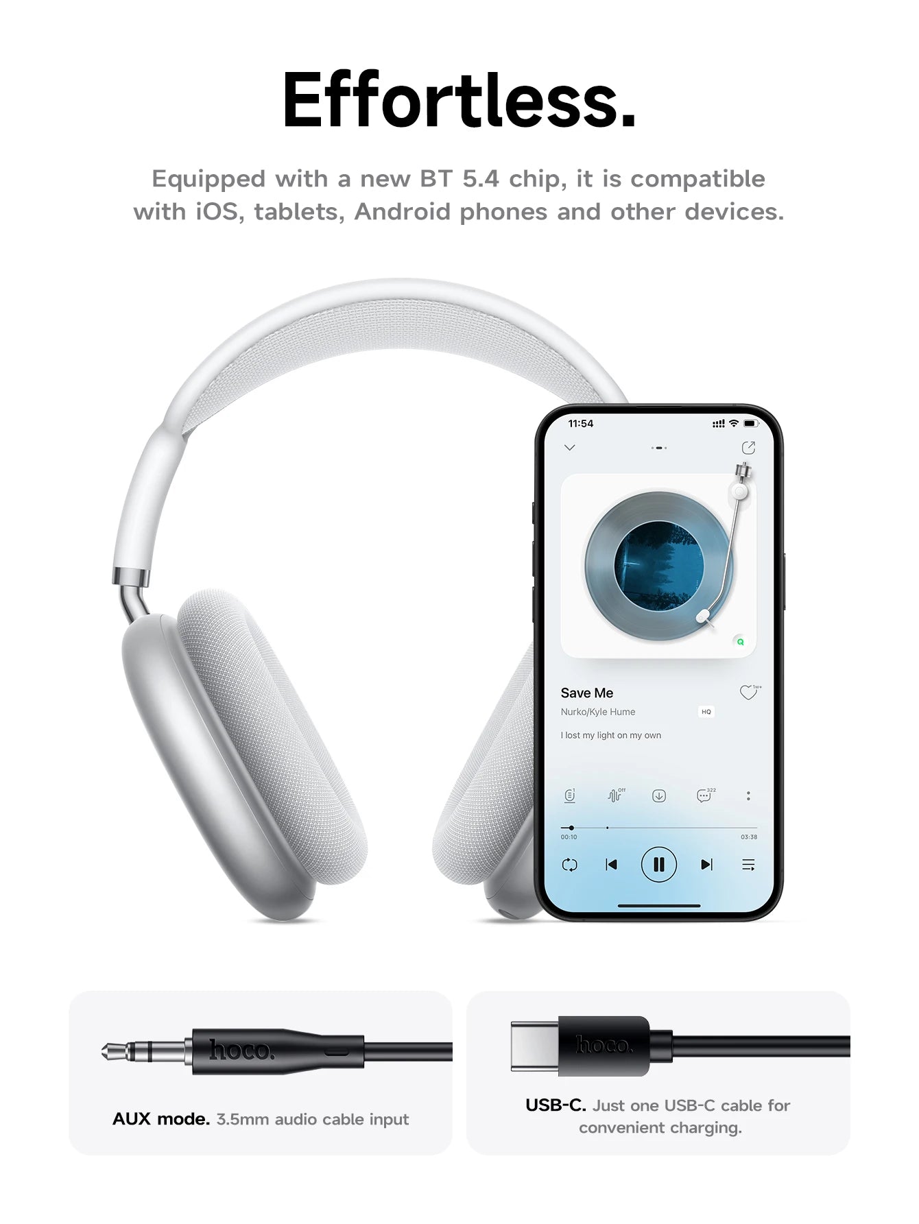 HOCO W65 Noise Cancelling Bluetooth Wireless Headphones