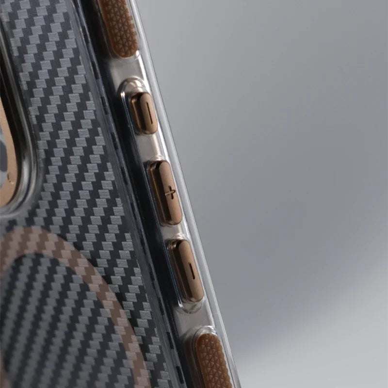 Carbon Fibre Texture MagSafe Shockproof Case for iPhone