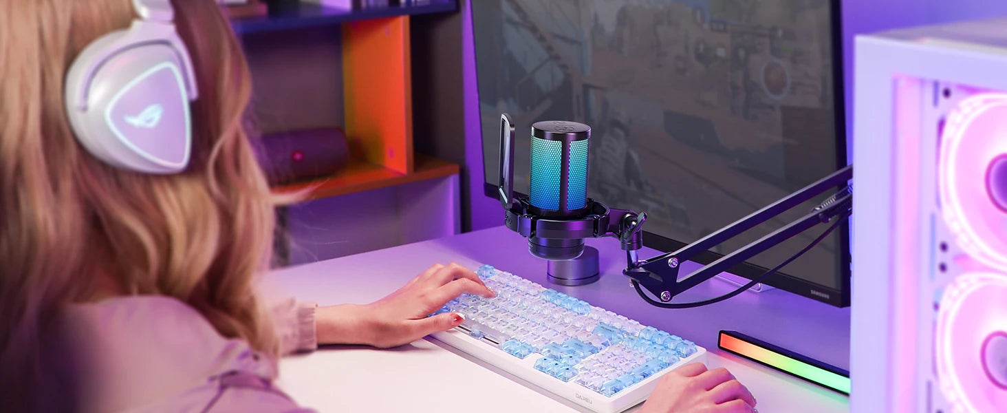 MAONO DGM20S RGB Streaming Microphone & Boom Arm