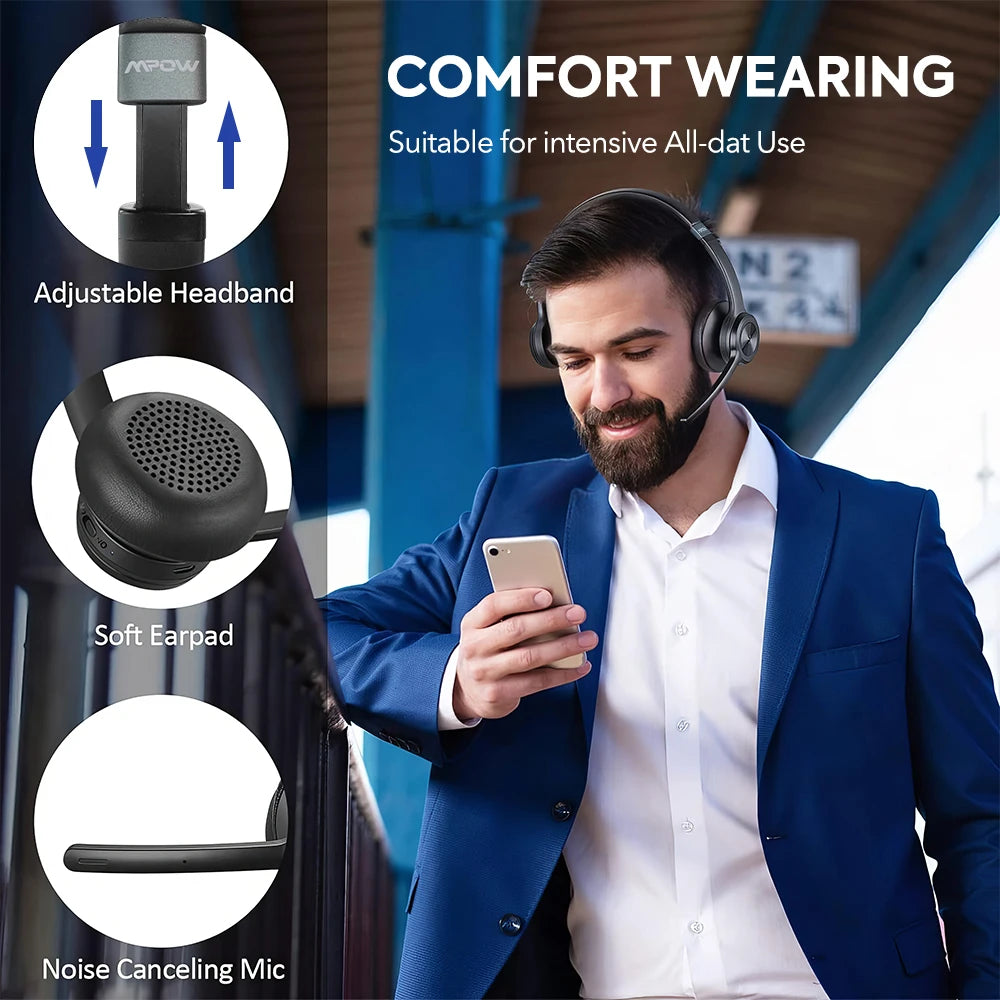 MPOW HC9 Bluetooth Wireless Office Headset