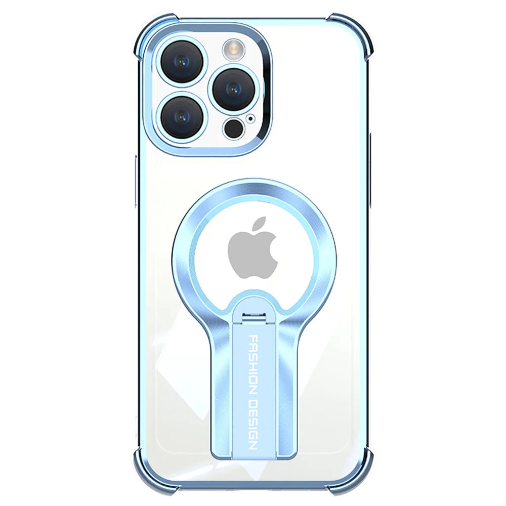 Transparent MagSafe Armor Case for iPhone with Stand