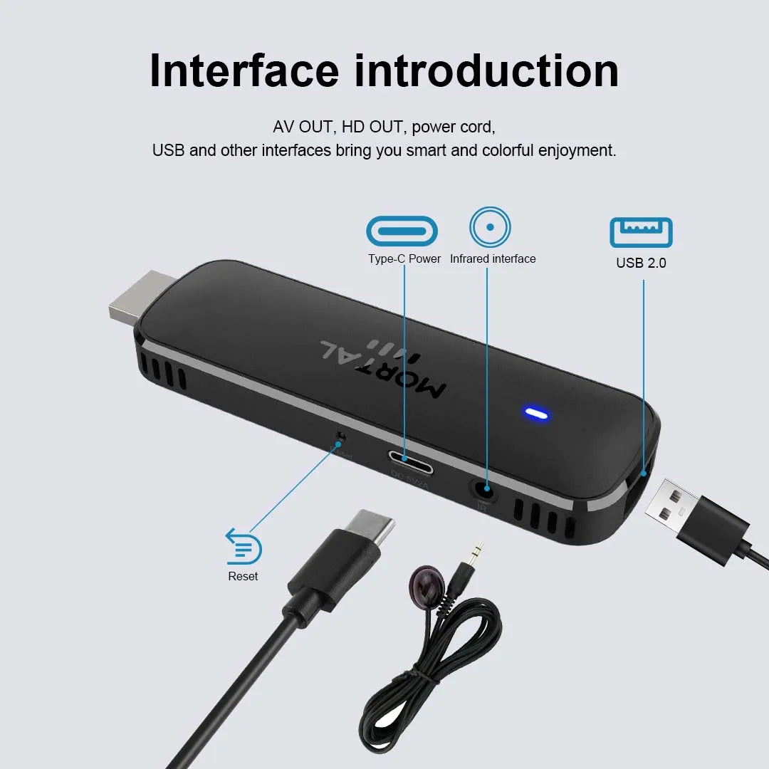 MORTAL Q8 4K Android TV Stick with Google Assistant