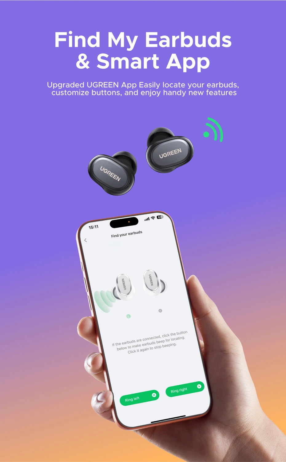 UGREEN Dots Bluetooth Wireless Earbuds
