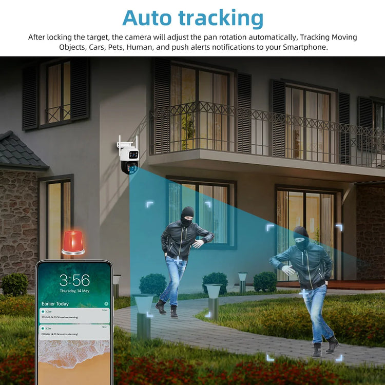 Outdoor dual lens smart home security camera app