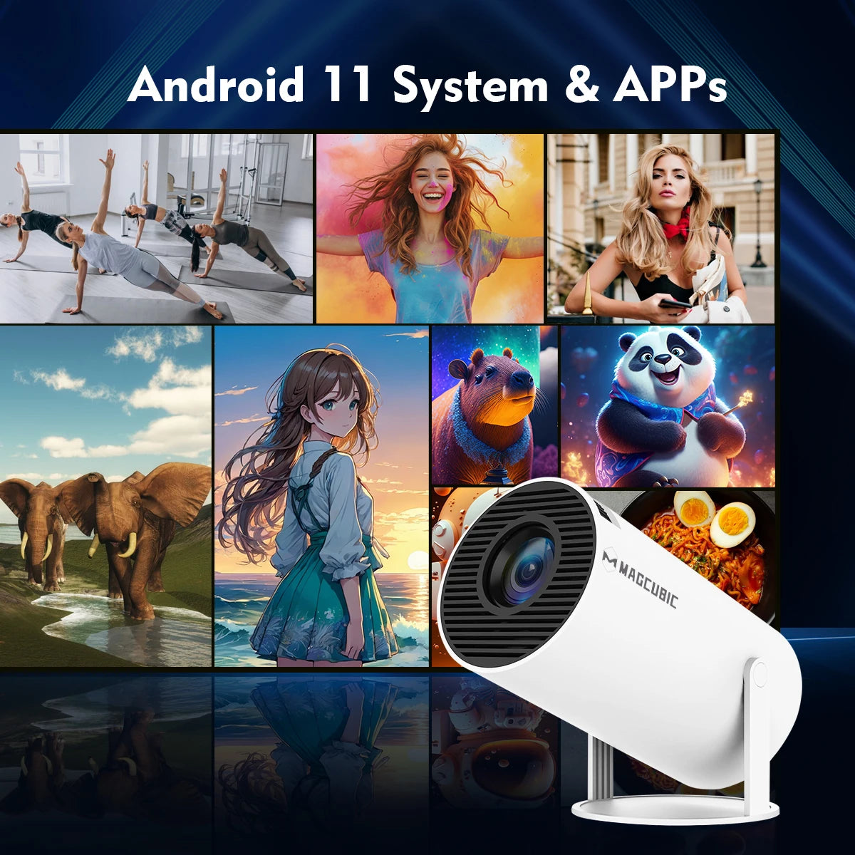 MAGCUBIC HY300 Pro Portable Bluetooth Home Cinema Projector