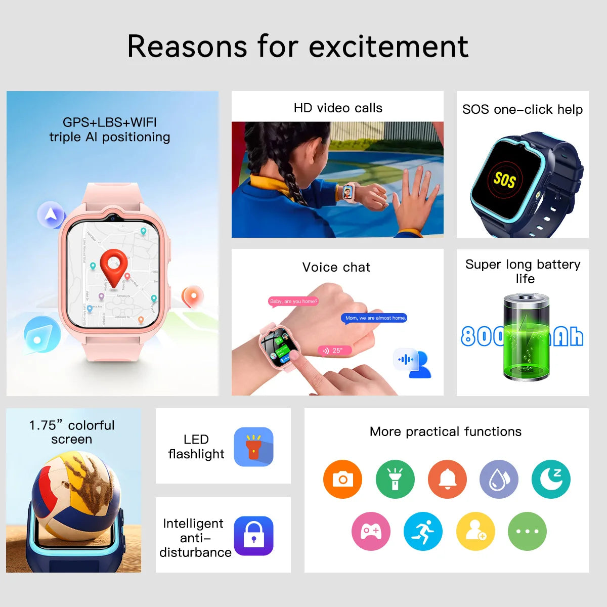 BLACKVIEW Z30 1.75" Kids Smart Watch