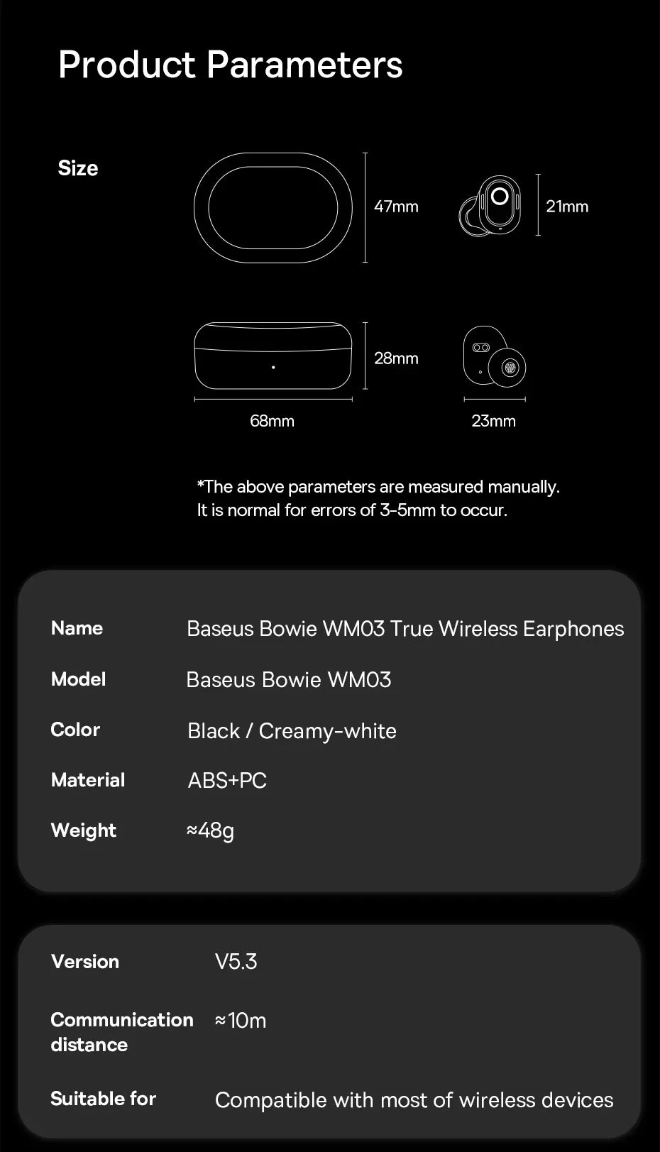 BASEUS WM03 Bluetooth Wireless Earphones