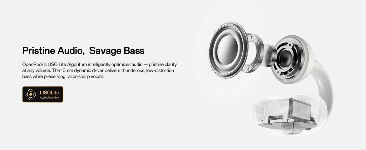 ONEODIO OpenRock E Bluetooth Wireless Open Ear Clip-On Earbuds