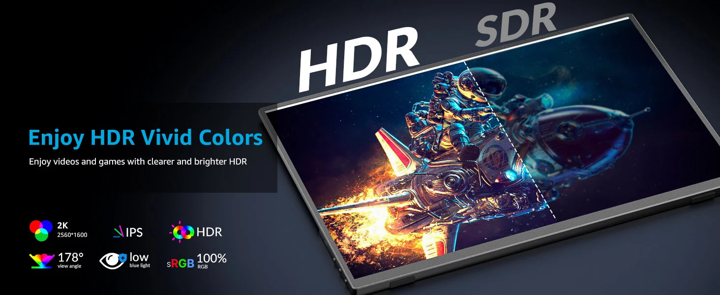 DOPESPLAY 2K Full HD 16.0" Portable Monitor with Integrated Stand