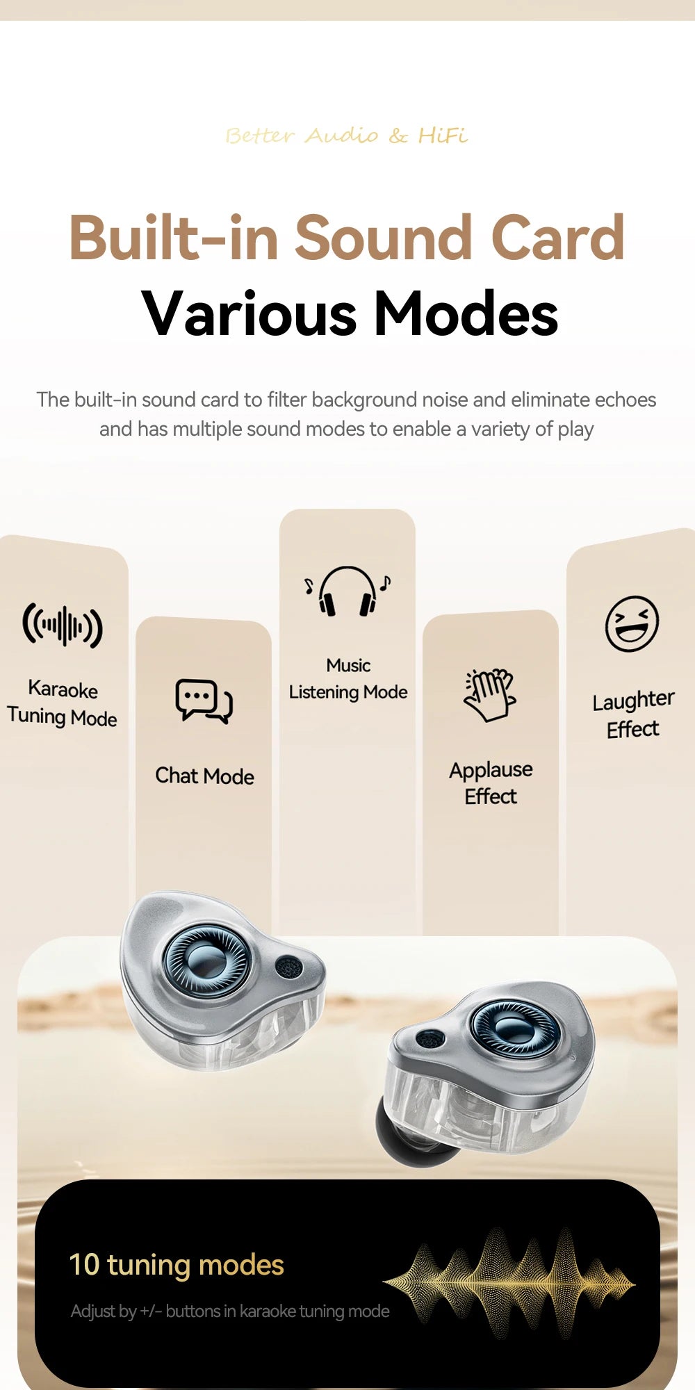ESSAGER SK1 Karaoke Wired Earphones with Built-in Sound Card