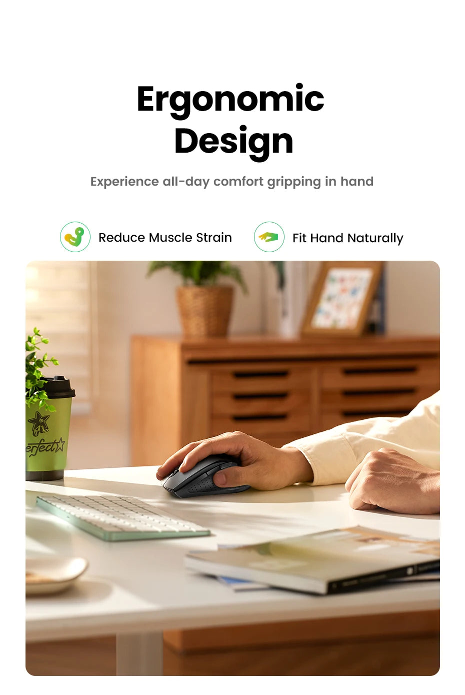 UGREEN MU511 Ergonomic Wireless Mouse