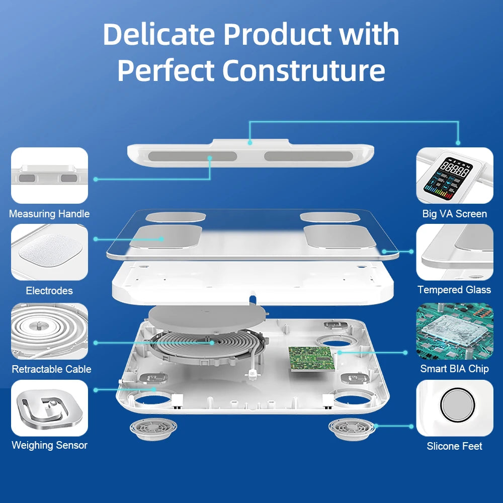 FITDAYS FG2015ULB Bluetooth Smart Body Scales - White