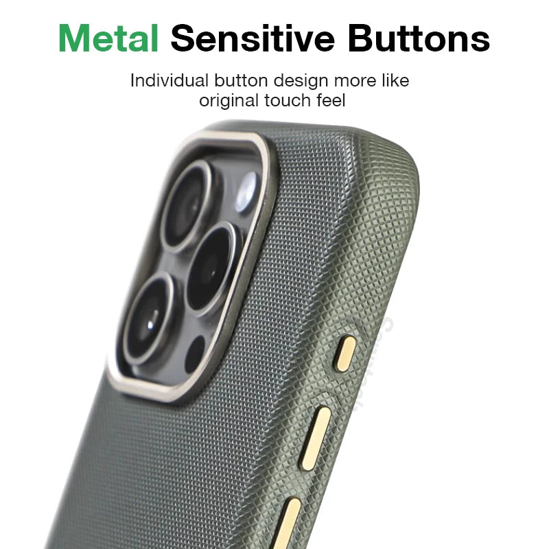 Leather Textured MagSafe Shockproof Case for Apple iPhone