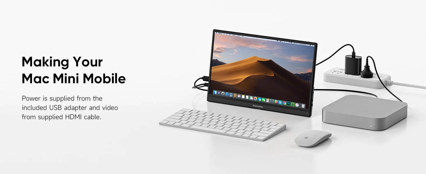 DOPESPLAY Full HD 15.6" Portable Monitor with Integrated Stand