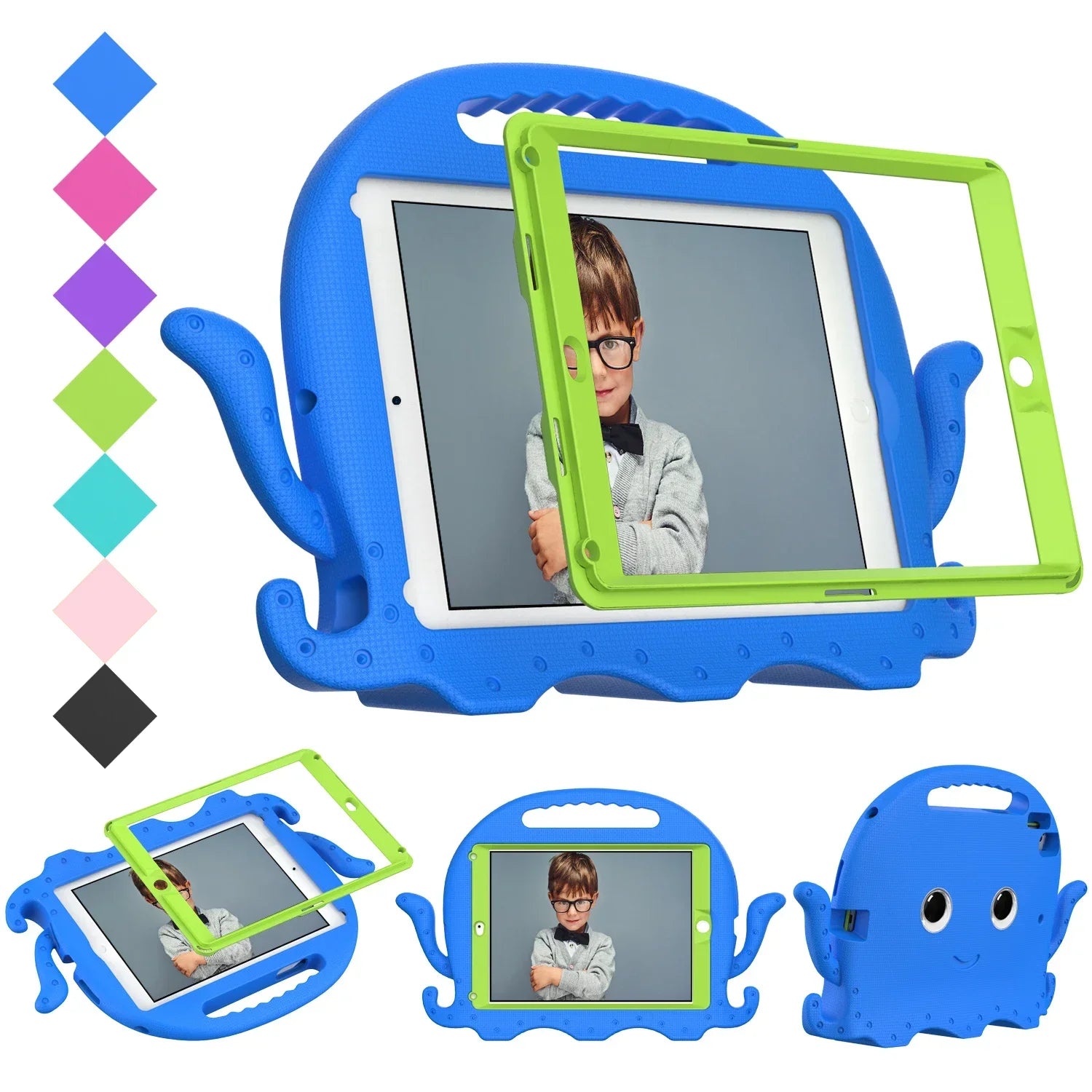 Octopus Shockproof and Protective iPad Case for Kids
