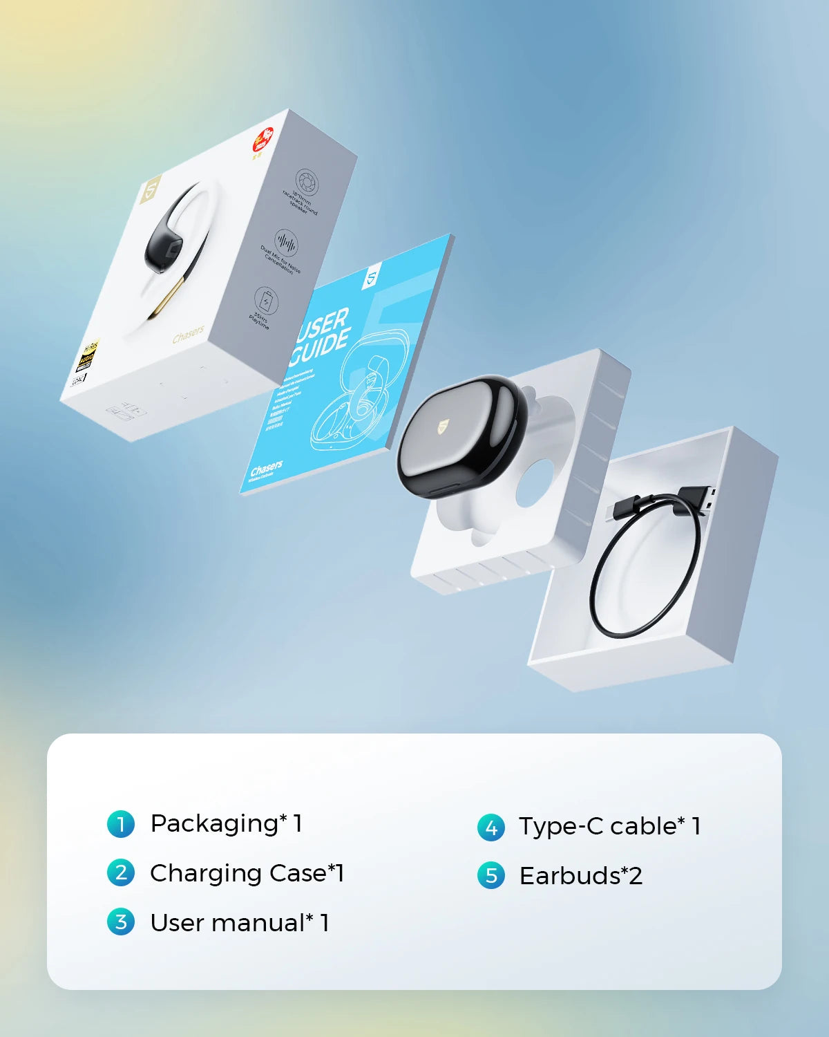 SOUNDPEATS Chasers Bluetooth Wireless Open-Ear Earphones