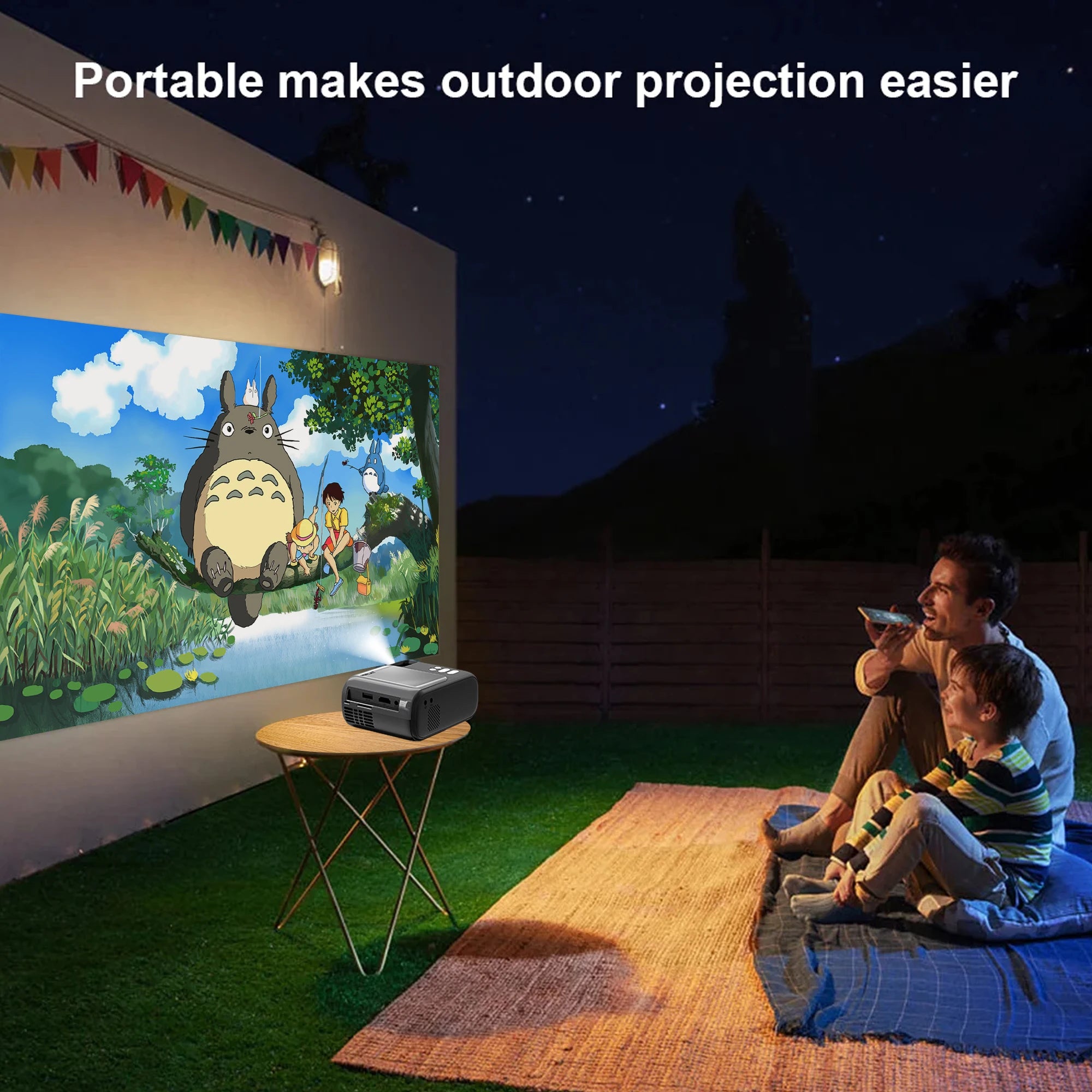 HORLAT 9800 Lumens Smart Home Cinema Mini Projector