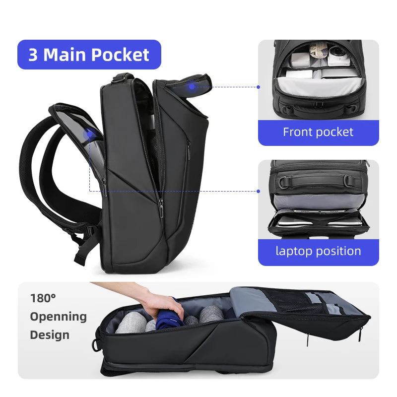 MARK RYDEN MR9031 Business Travel Backpack with USB Charging Port