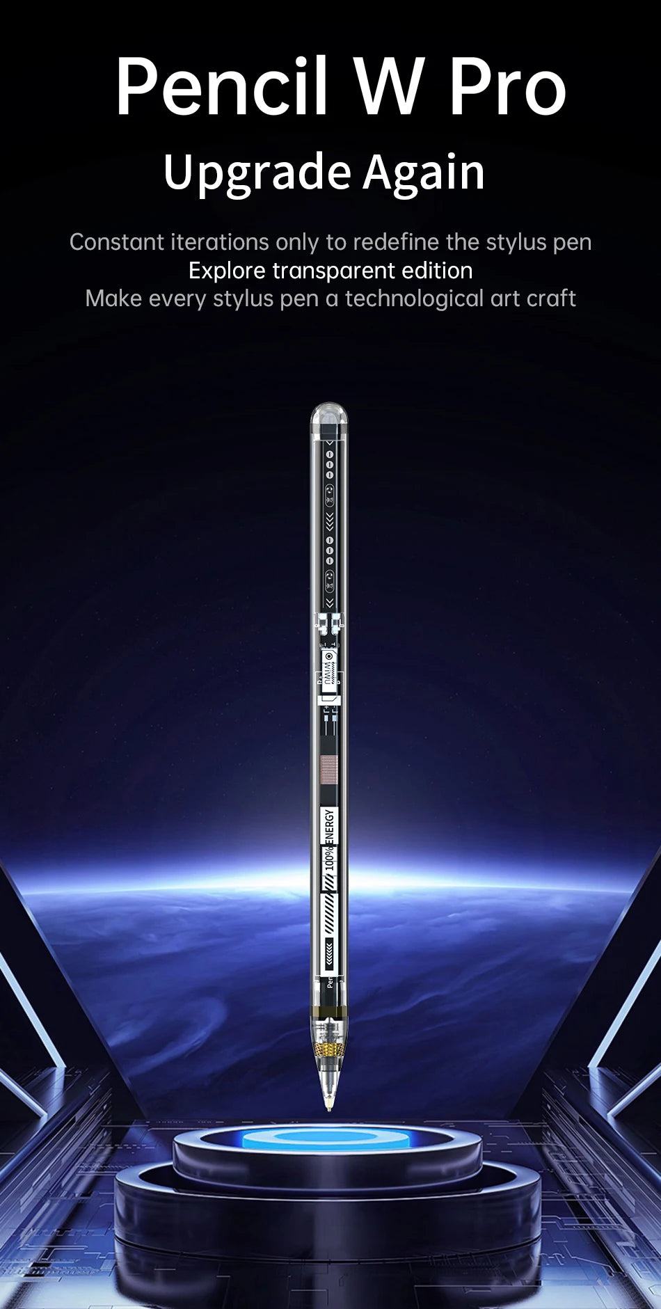 WiWU Transparent Magnetic Charging Stylus Pen for Apple iPad