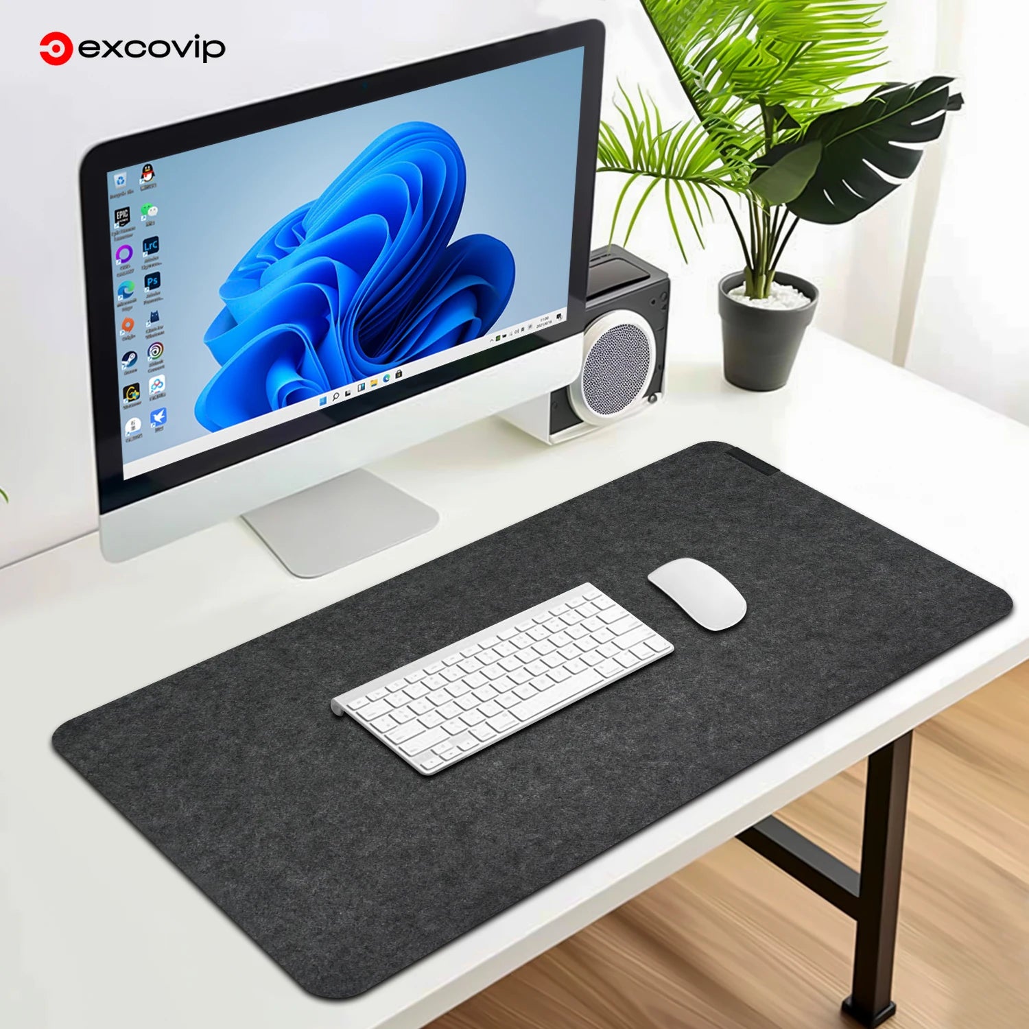 EXCO Large Non-Slip Felt Desk Mat & Gaming Pad