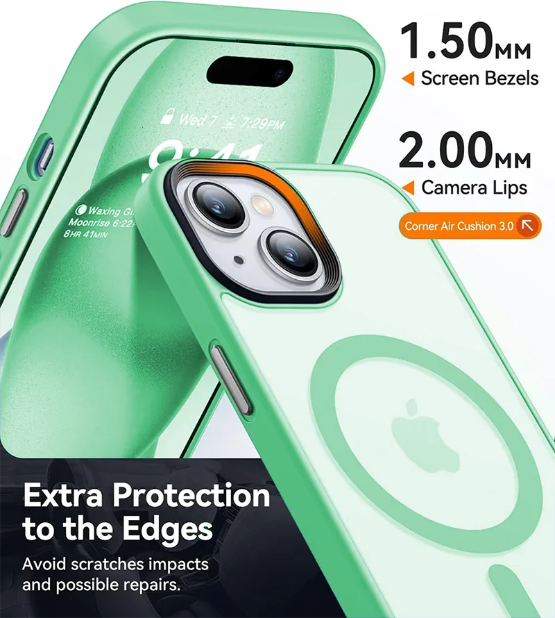 Translucent MagSafe Shockproof Hybrid Armor Case for iPhone