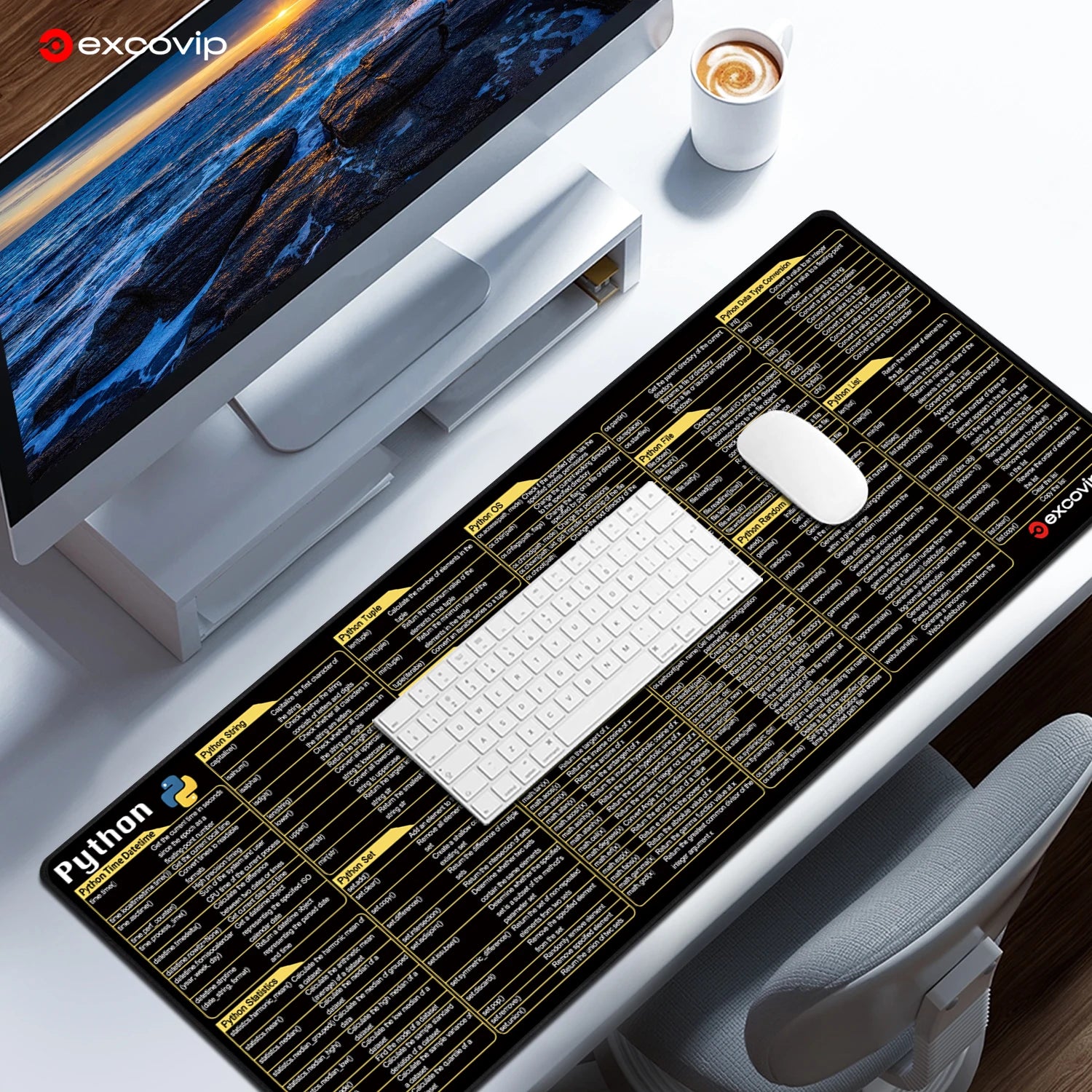 EXCO Non-Slip Python Programming Desk Mat & Gaming Pad