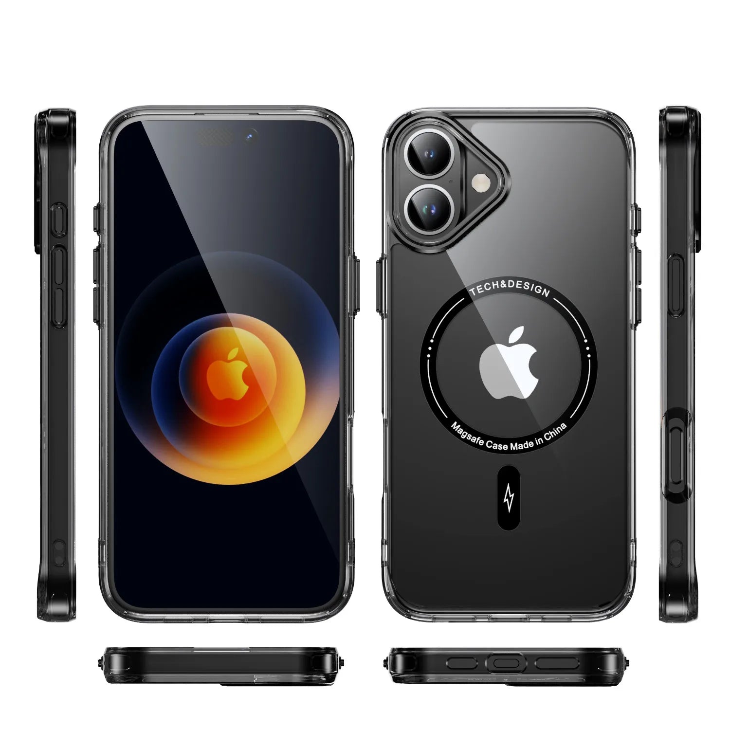 Ultra Thin Transparent MagSafe Shockproof Case for Apple iPhone