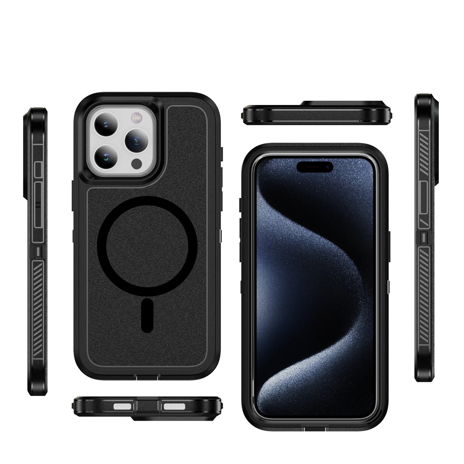MagSafe Shockproof Double Layer Matte Case for iPhone