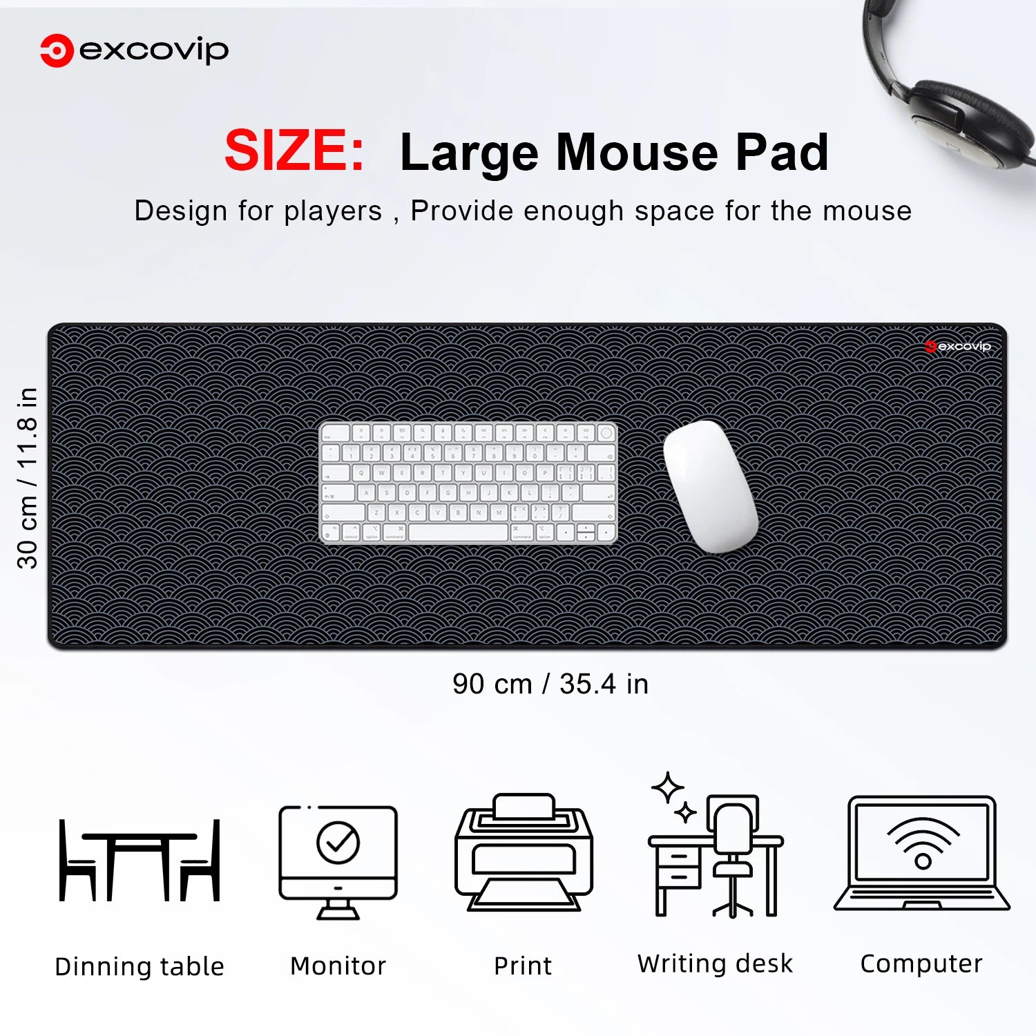 EXCO Non-Slip Cloud Design Desk Mat & Gaming Pad